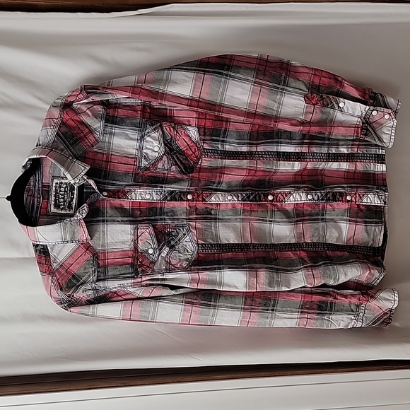 BKE Other - BKE vintage athletic fit snap up long sleeve men's shirt size large.